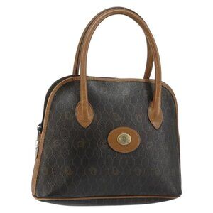 Christian Dior Honeycomb Canvas Hand Bag PVC Black